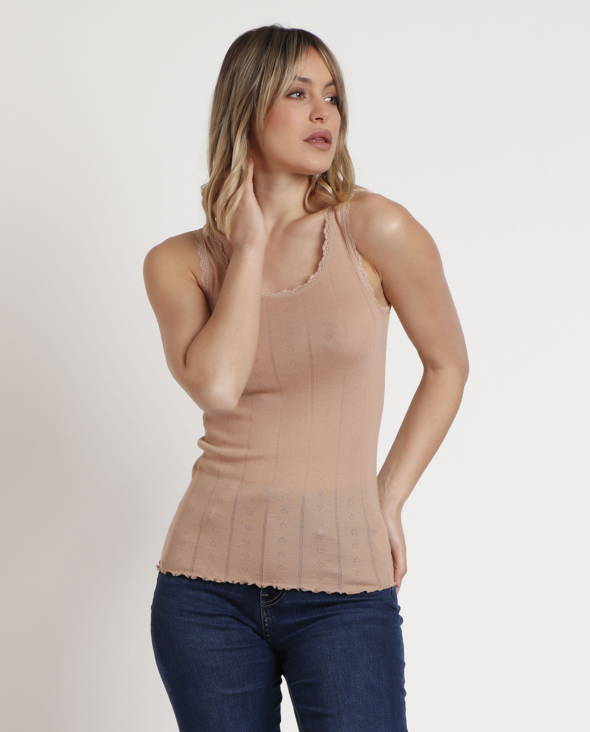 ADMAS Camiseta Tirante Canalé para Mujer