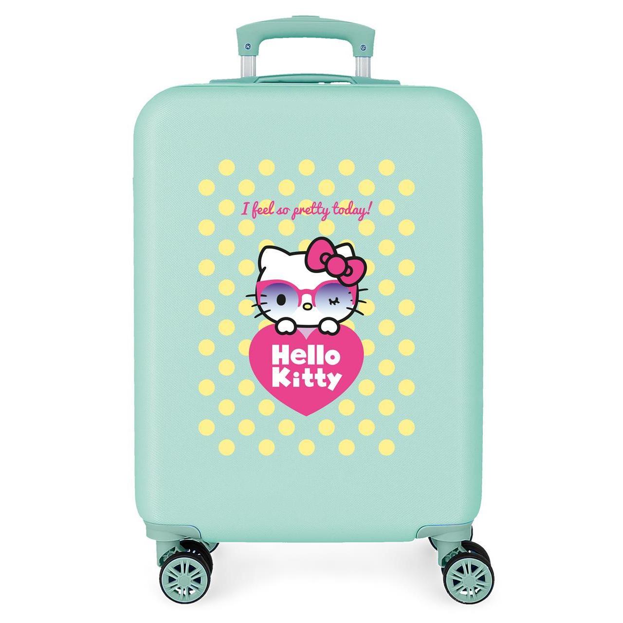 Maleta de cabina Sanrio Hello kitty pretty glasses turquesa 55x38x20cm
