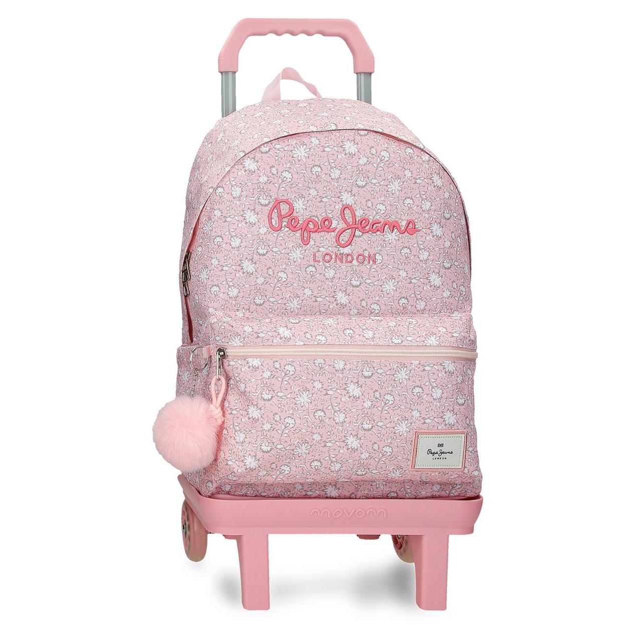 Mochila escolar con carro Pepe Jeans Mia 31x44x18cm Rosa Claro