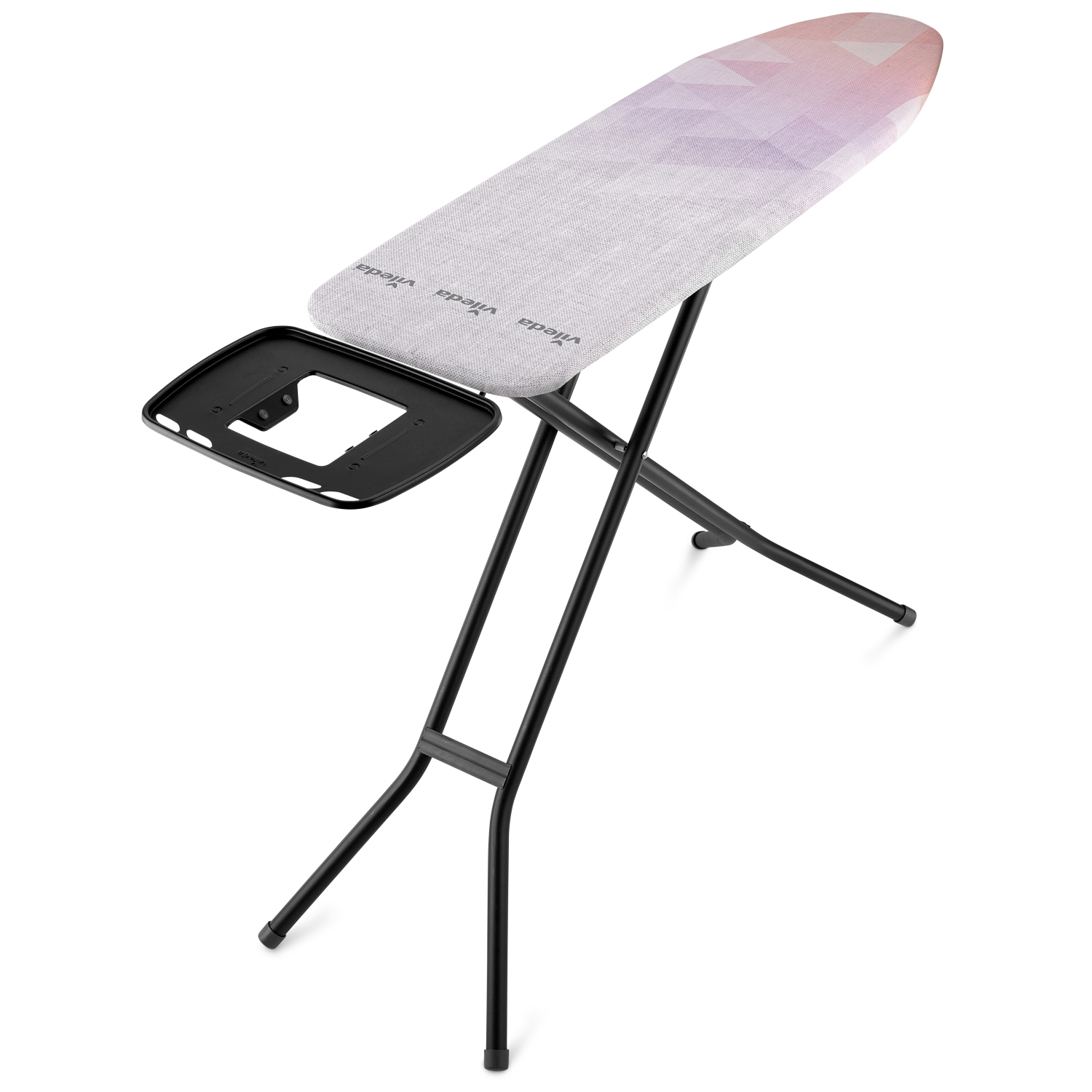 Vileda | Tabla de planchar Diamond M o S | Superficie de 120 x 38 cm o 114 x 33 cm con funda metalizada | Regulable en altura| Soporte para plancha resistente al calor | Diseño estable y seguro