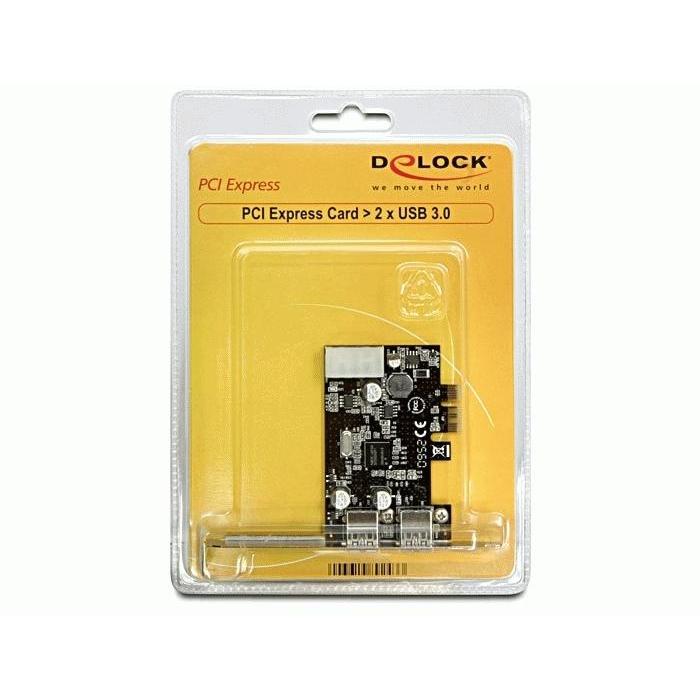 Delock 2x USB 3.0 PCI Express card, 89243