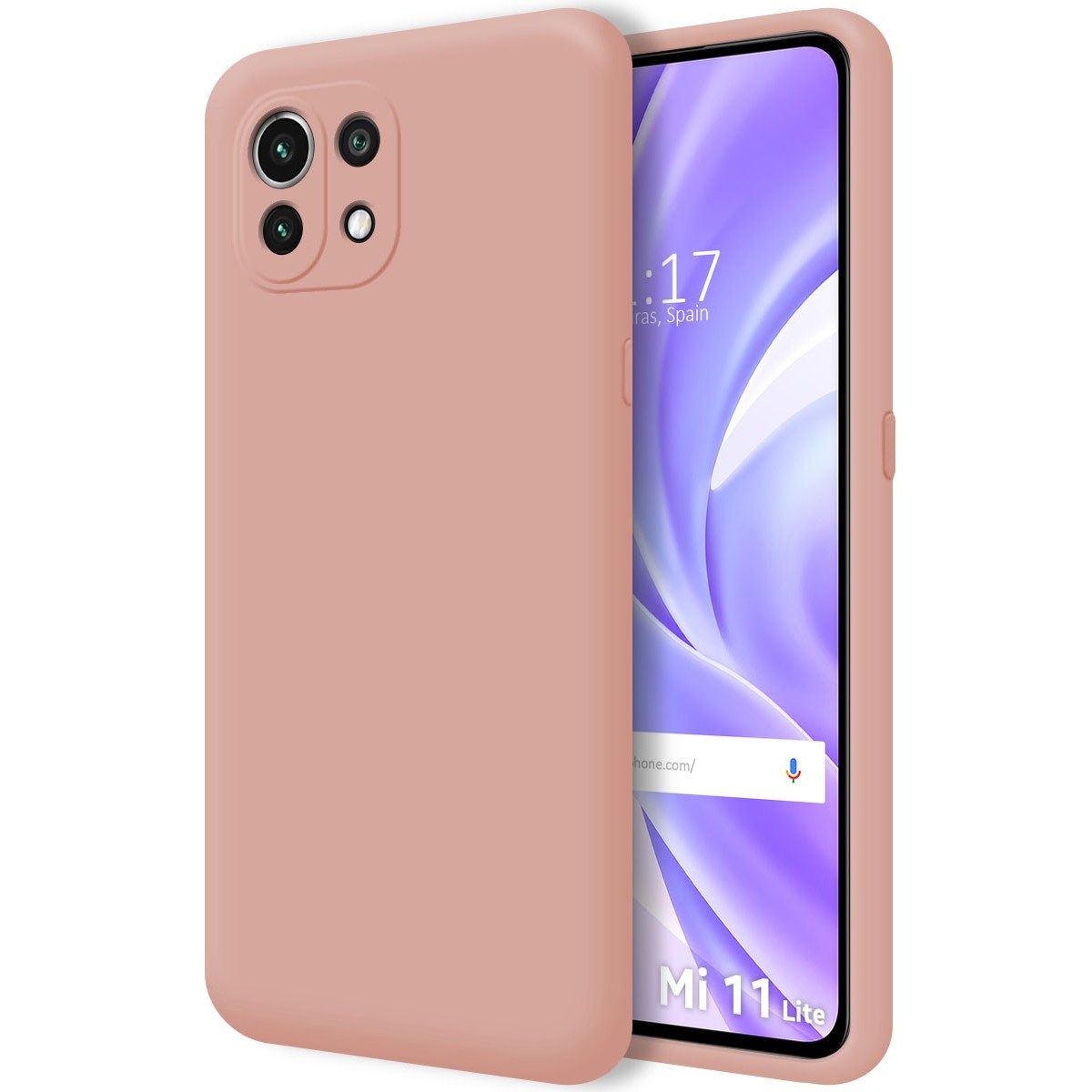 Tumundosmartphone Funda Silicona Líquida Ultra Suave para Xiaomi Mi 11 Lite 4G / 5G / 5G NE color Rosa