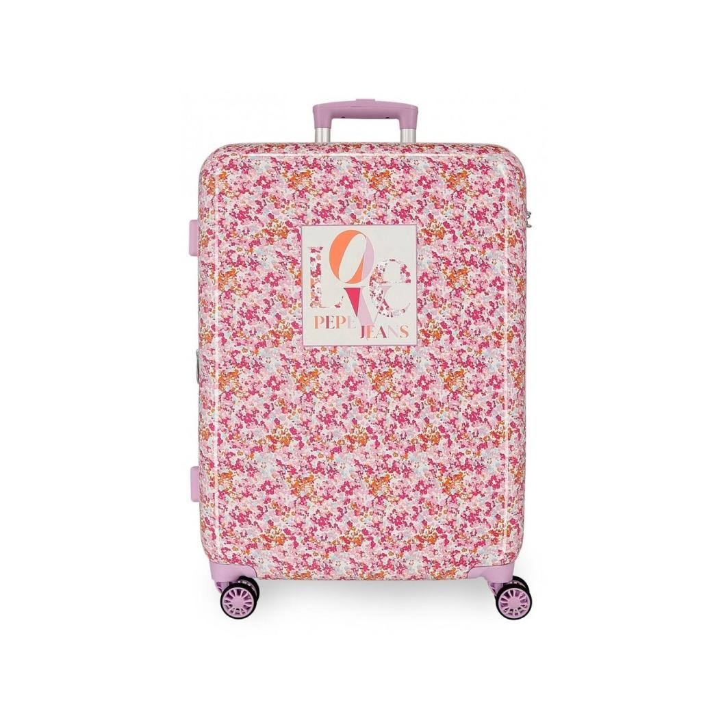 Maleta mediana expandible Pepe Jeans Sandra 68x48x26 cm. Dura e impermeable 4 ruedas