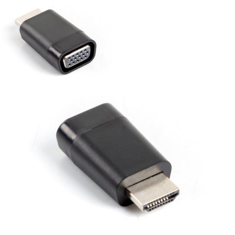 Lanberg HDMI to VGA Male/Female Adapter Black, a versatile converter that transforms HDMI digital signals to VGA analog with 1080p video support, ideal for seamless connectivity in black.