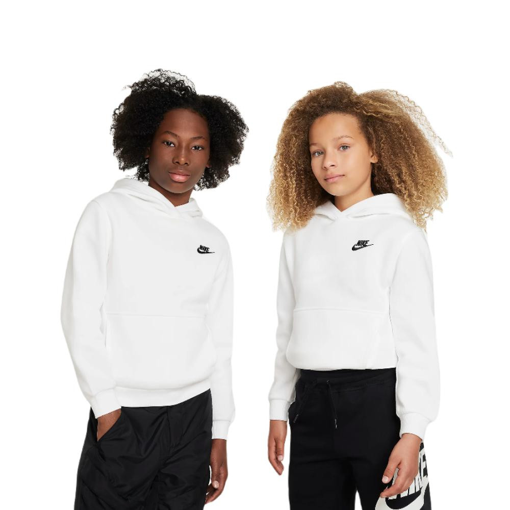 Sudadera Nike Nsw Club Flc Lbr Big Blanca Hoodie Fd3000-100 Hoodie Niño Niña