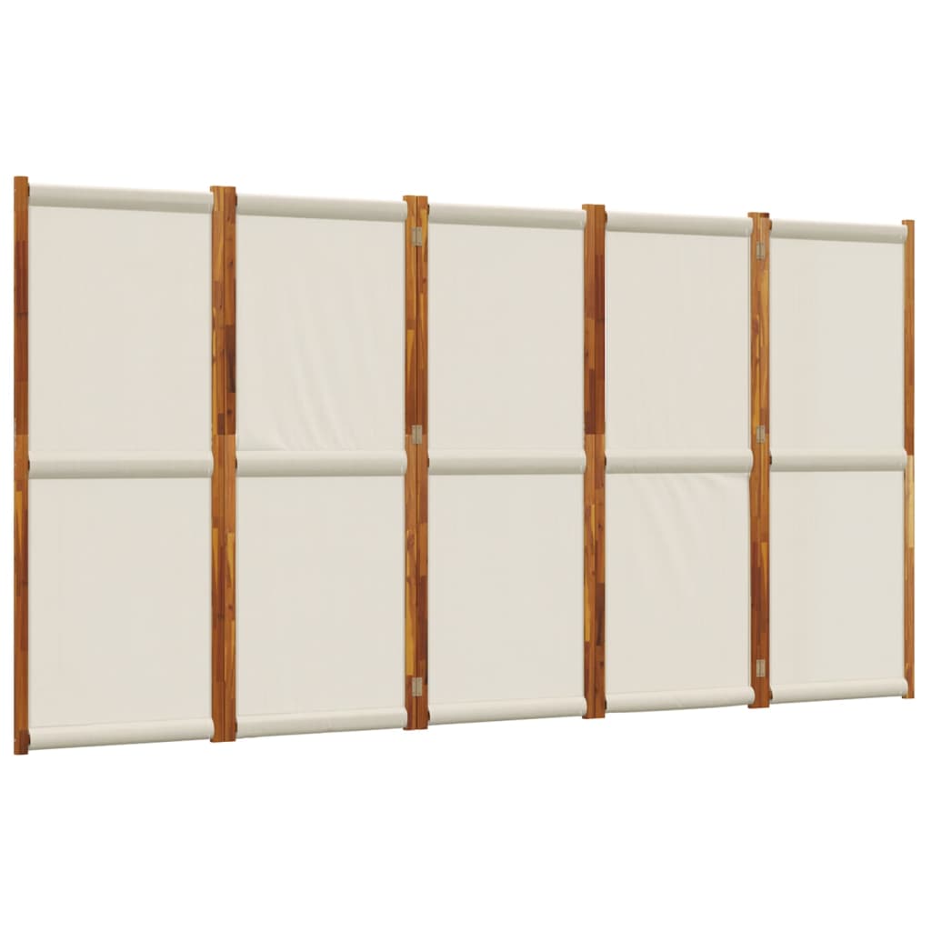 vidaXL Biombo divisor de 5 paneles gris claro 350x180 cm