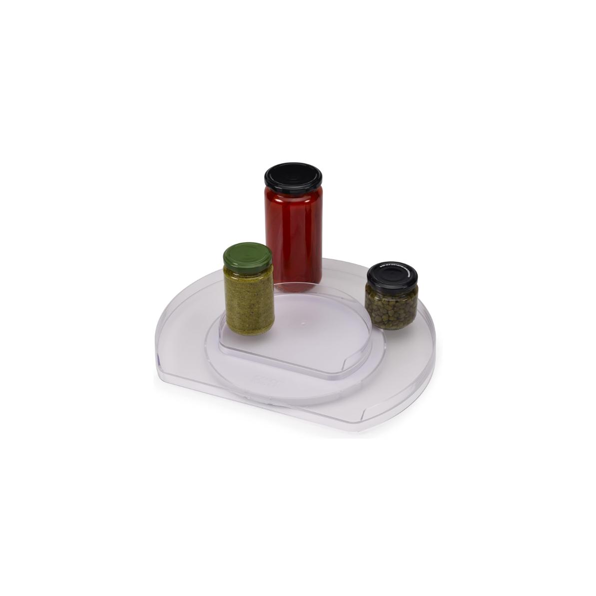 Joseph Joseph FridgeStore - Lazy Susan, organizador giratorio escalonado para nevera, transparente/azul.