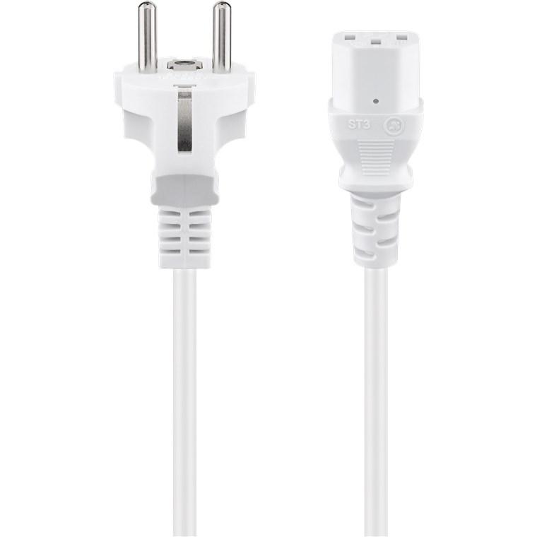 Goobay 96041 cable de transmisión Blanco 5 m Enchufe tipo F C13 acoplador