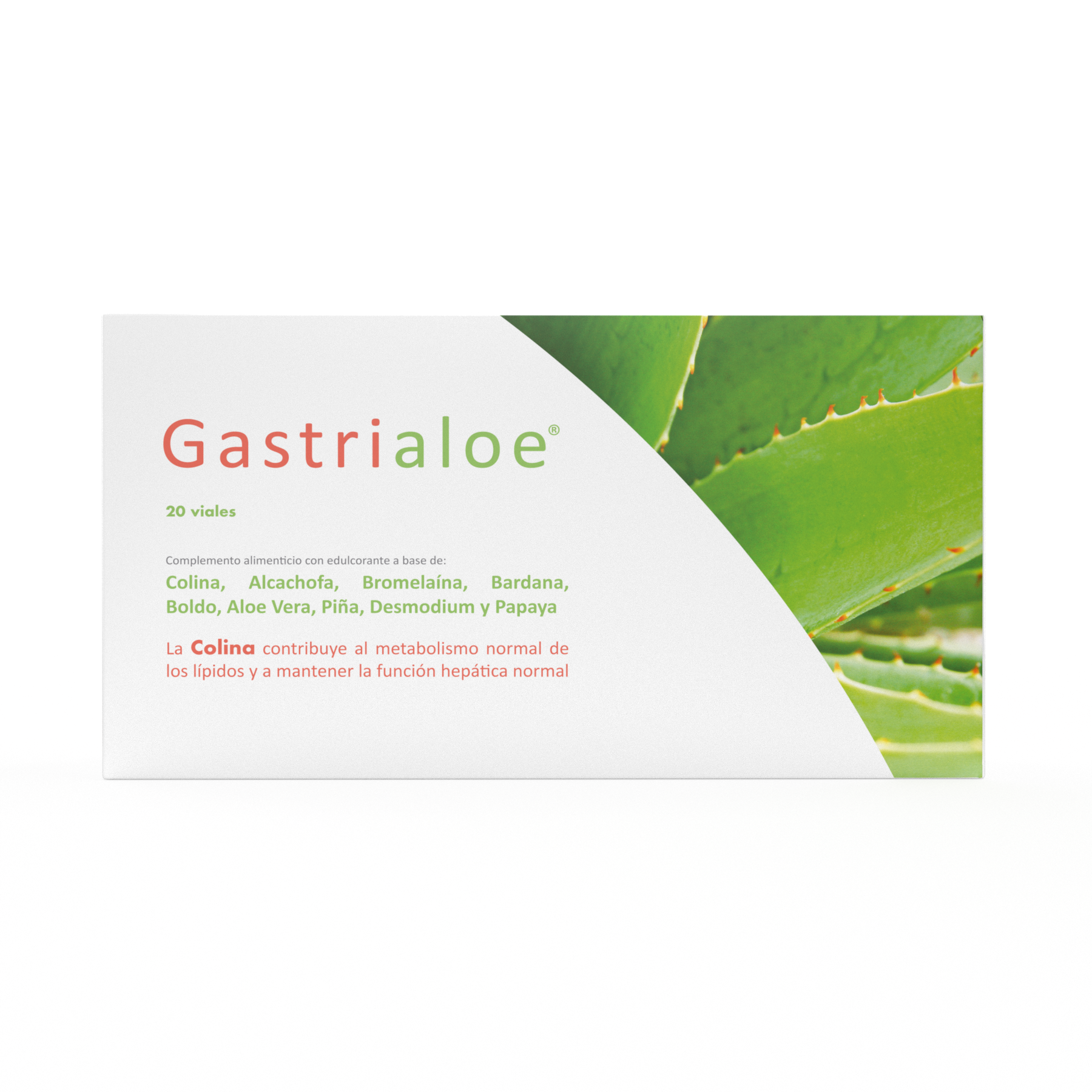 Gastrialoe 20 viales Margan Biotech. COLINA  ALCACHOFA  BROMELAÍNA  BARDANA  BOLDO  ALOE VERA  PIÑA  DESMODIUM  PAPAYA