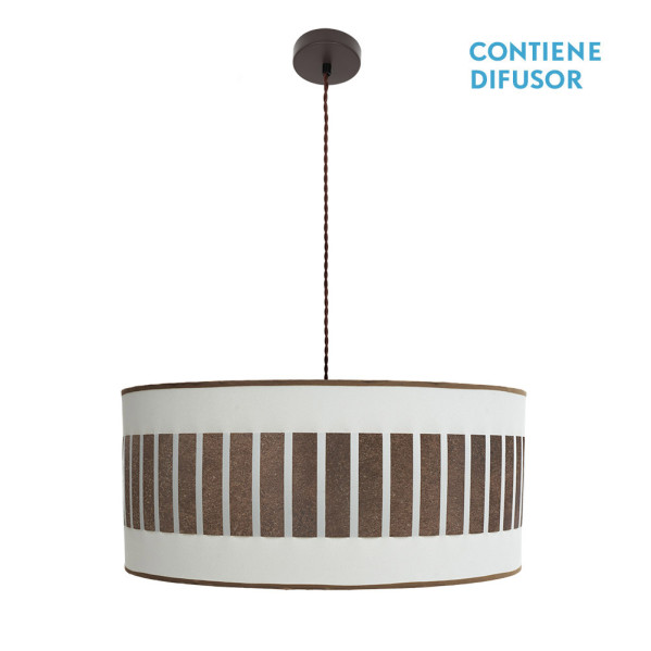 Colgante ivanna 3xe27 marron/blanco-oxido regx60x60 cm