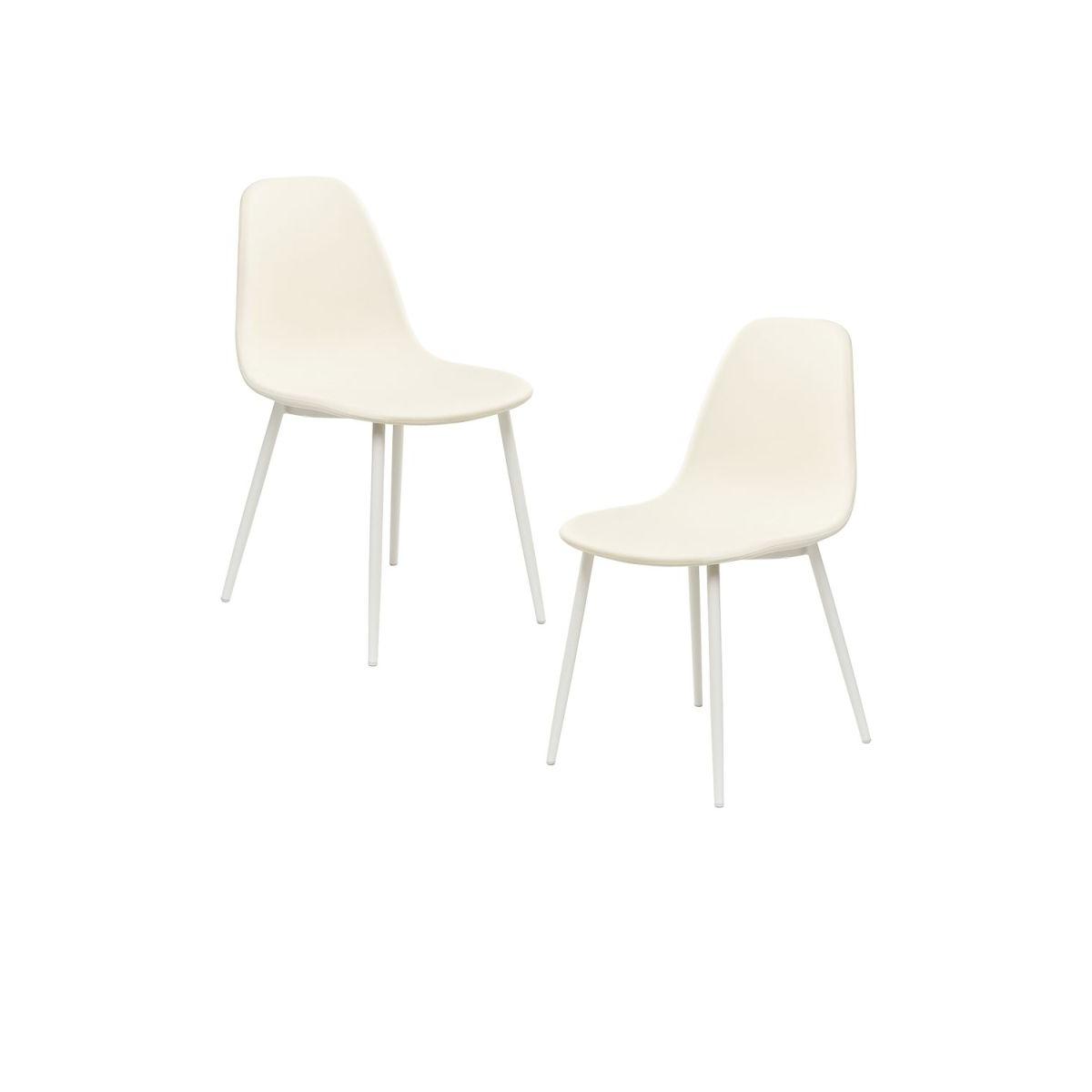 Regalos Miguel - Packs Sillas Comedor - Pack 2 Sillas White Teok Tela - Blanco