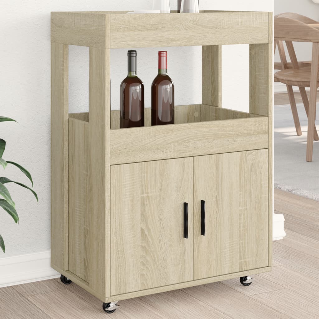 vidaXL Carrito de bar madera de ingeniería 60x39,5x89 cm en color Gris hormigón/Blanco/Gris sonoma y más