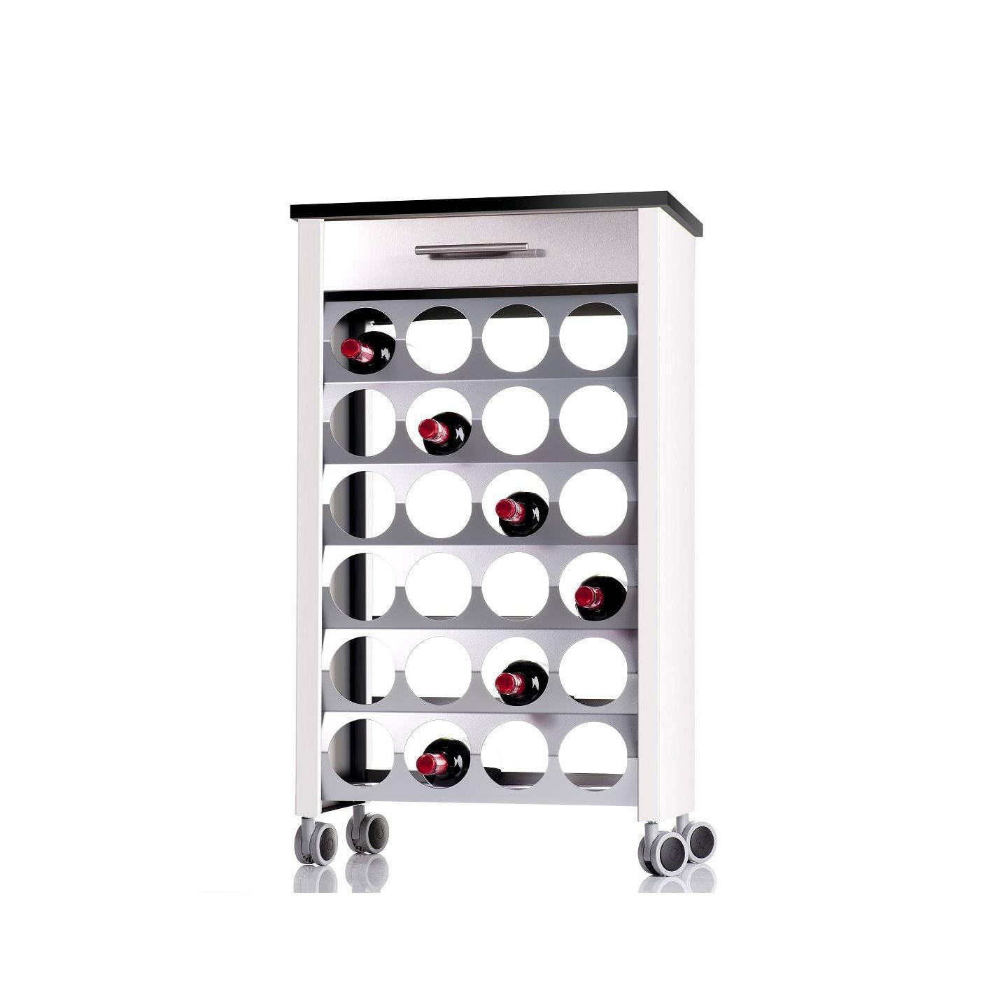 DON HIERRO - Mueble botellero con ruedas BACUS, capacidad 24 botellas-