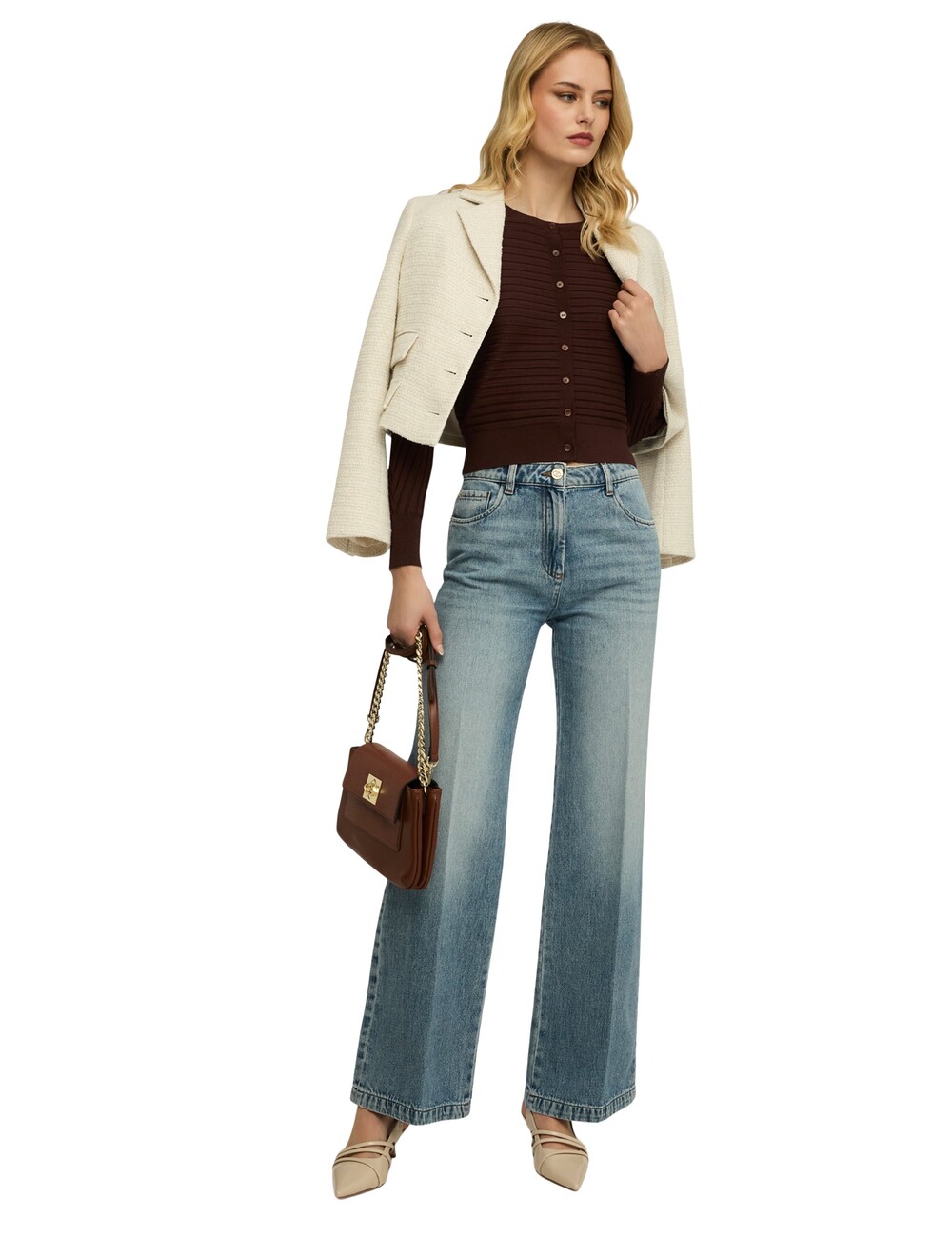 Motivi - Jeans palazzo con raya marcada