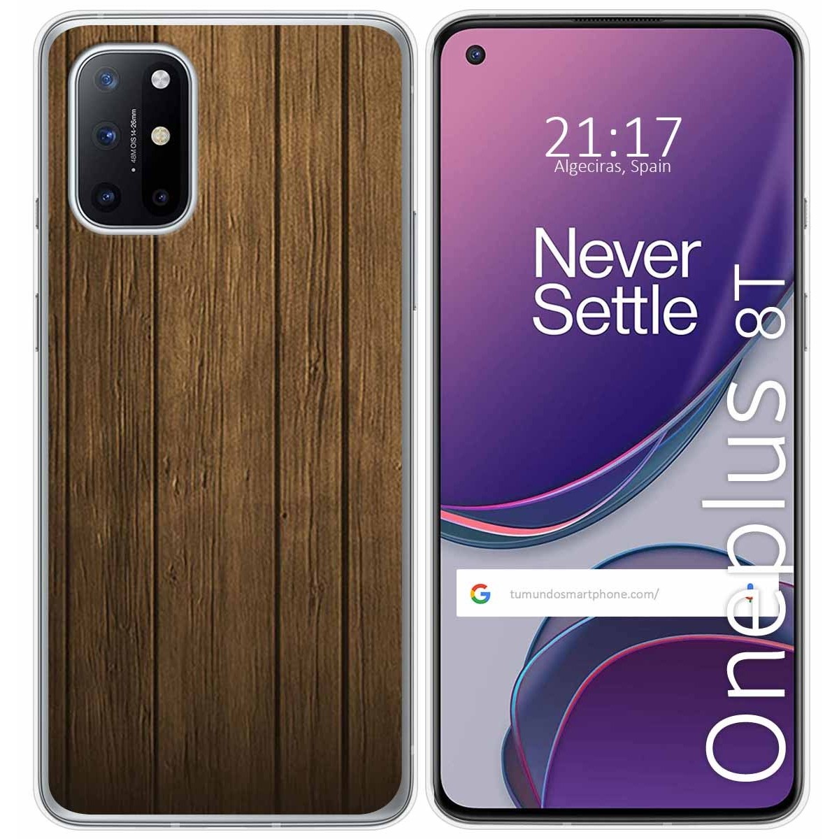 Tumundosmartphone Funda Gel Tpu para OnePlus 8T 5G diseño Madera Dibujos
