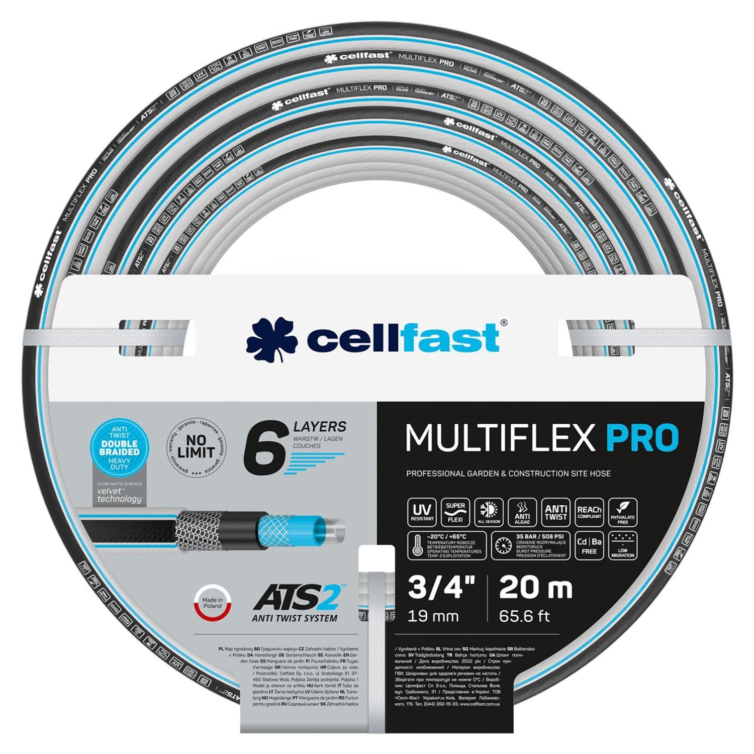 Cellfast wąż ogrodowy multiflex pro ats2 3/4" 20m.