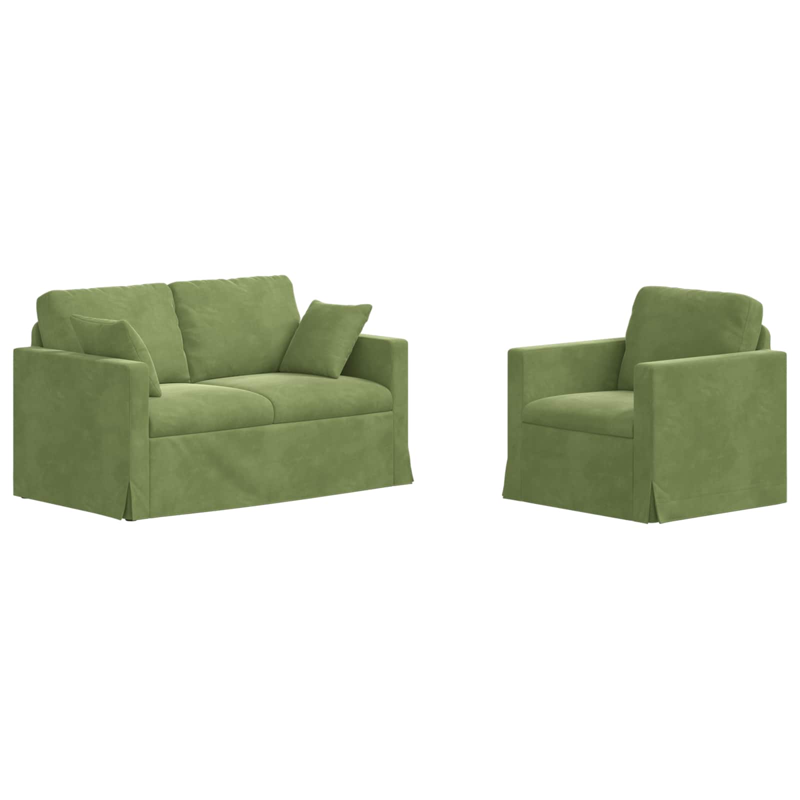 Juego de Sofá 2 pcs Verde claro 138 x 78 x 80 cm Terciopelo