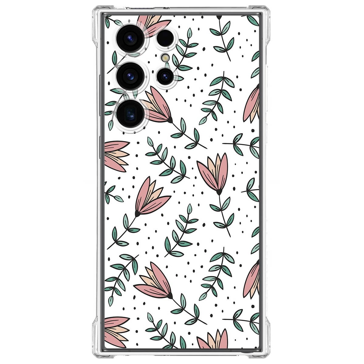 Funda Silicona Antigolpes para Samsung Galaxy S23 Ultra 5G diseño Flores 01 Dibujos