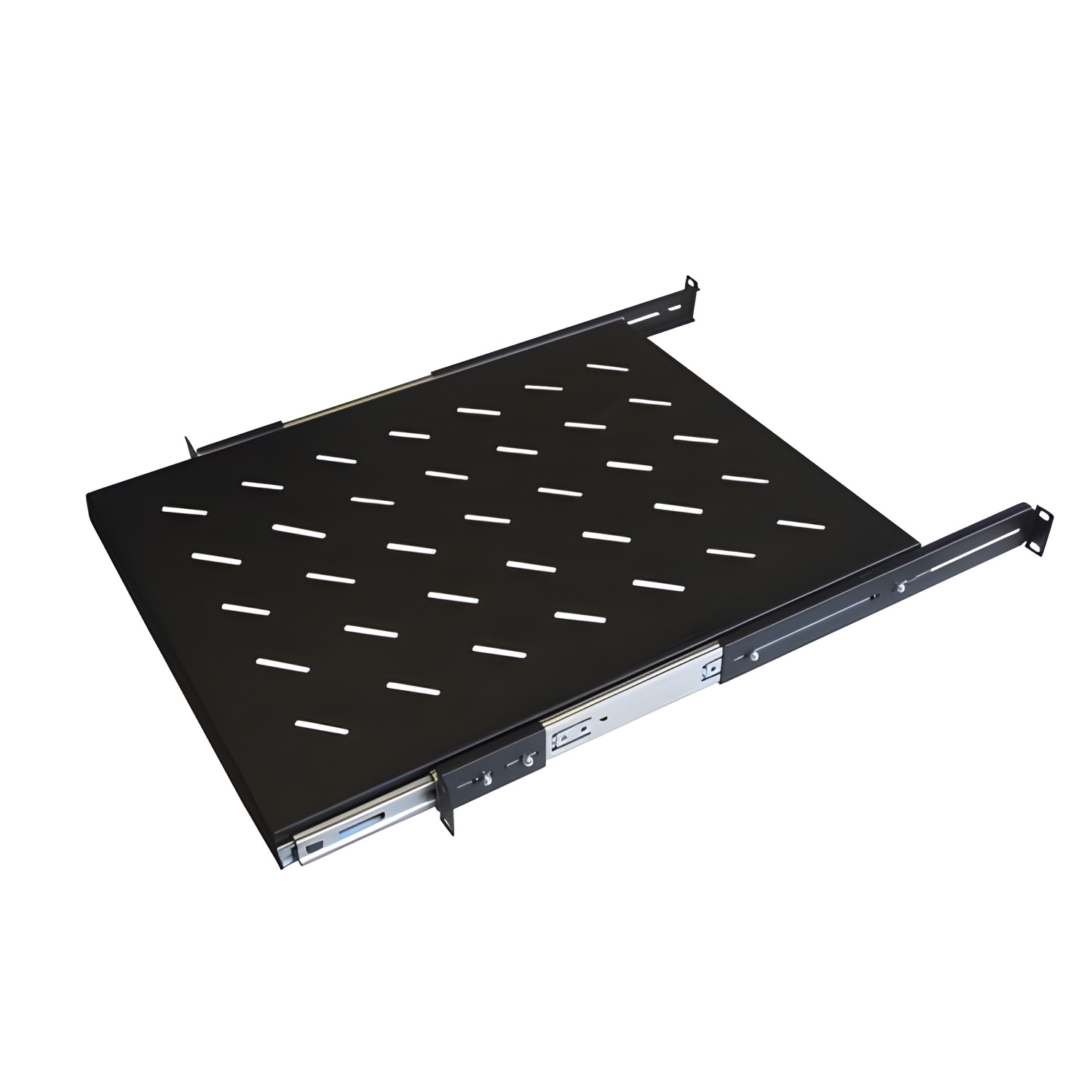 Removable tray 4 mounting ears sliding shelf depth 800mm Black WP