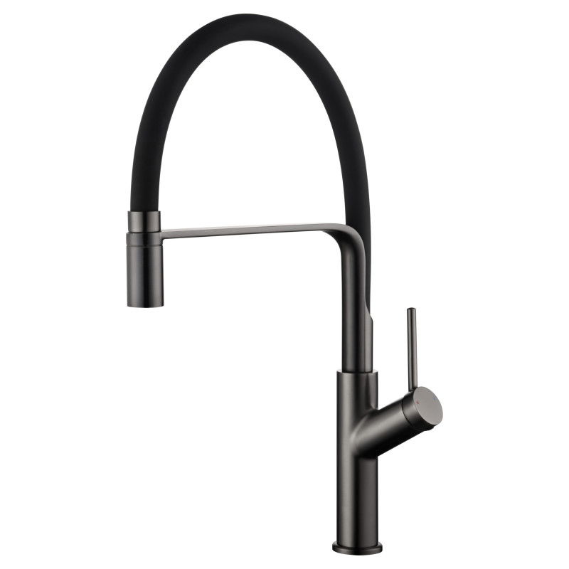 Imex Sena GCE022/BGM grifo de cocina monomando caño flexible negro mate black gun metal