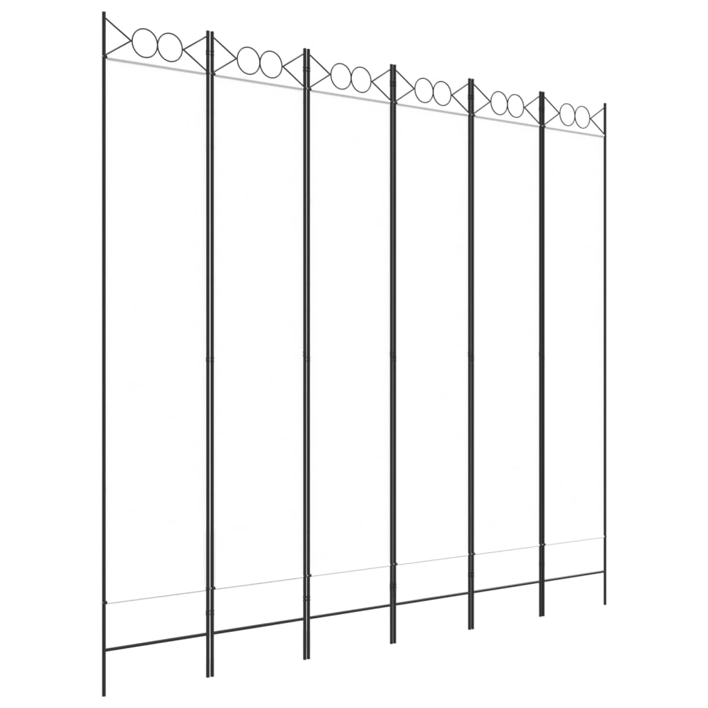 vidaXL Biombo divisor de 6 paneles de tela blanco 240x220 cm