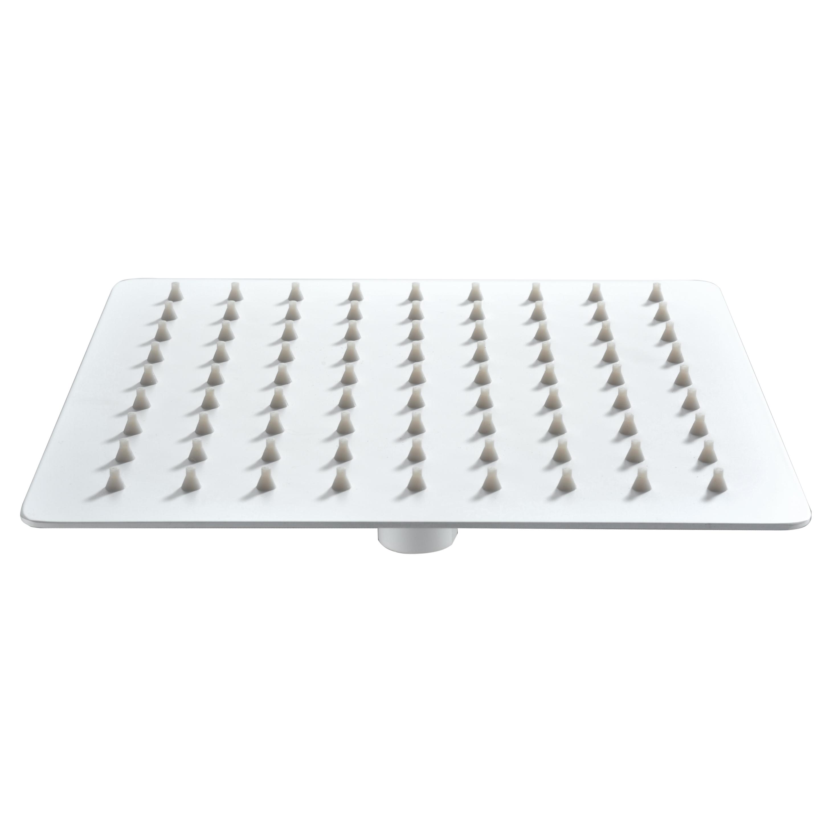 IMEX - Rociador Ducha Efecto Lluvia  Alcachofa Fija de Ducha Grande  Alcachofa Ducha Alta Presión Efecto Cascada  Rociador Techo Cuadrado de 20X20cm  Color Blanco Mate