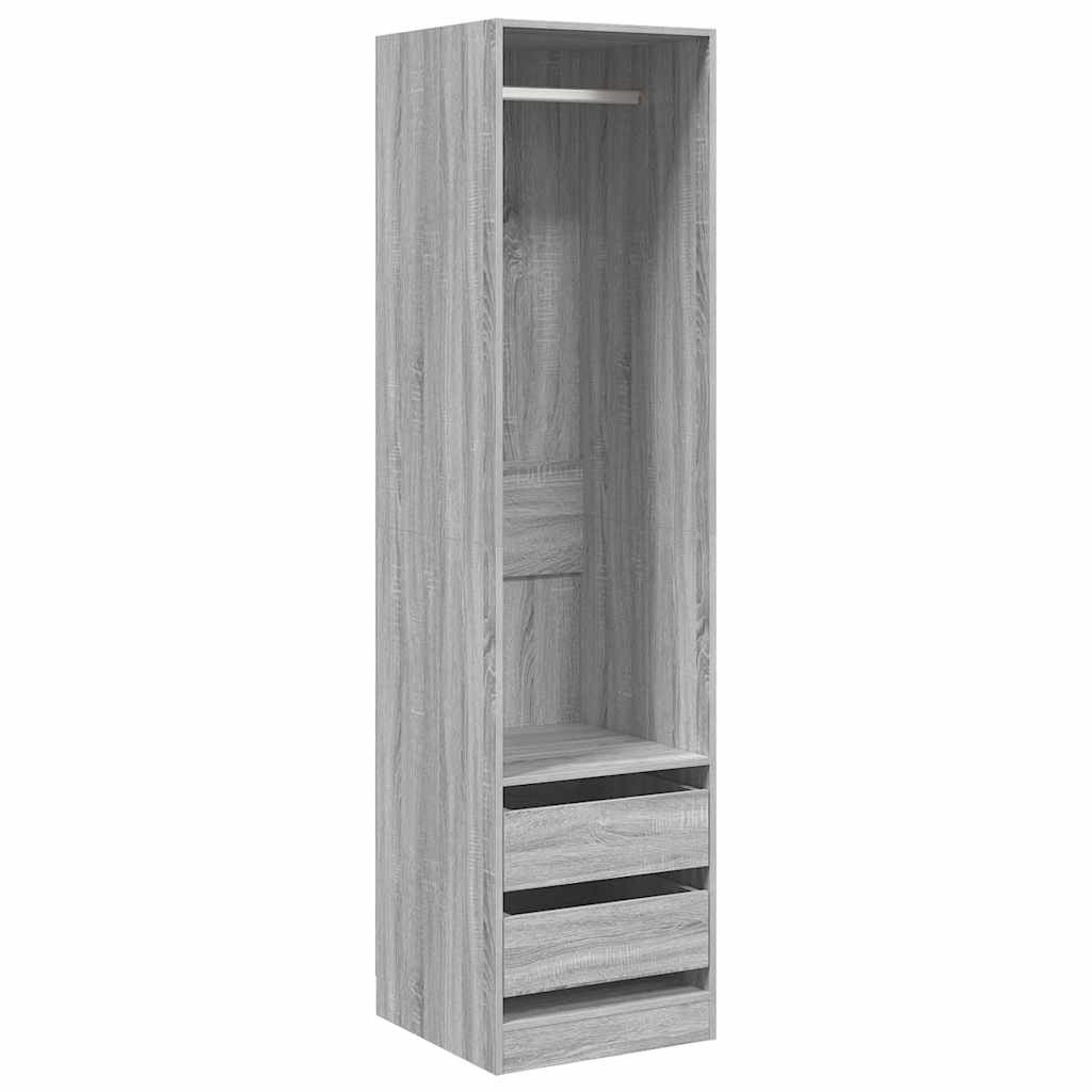 vidaXL Armario con cajones contrachapado sonoma gris 50x50x200 cm