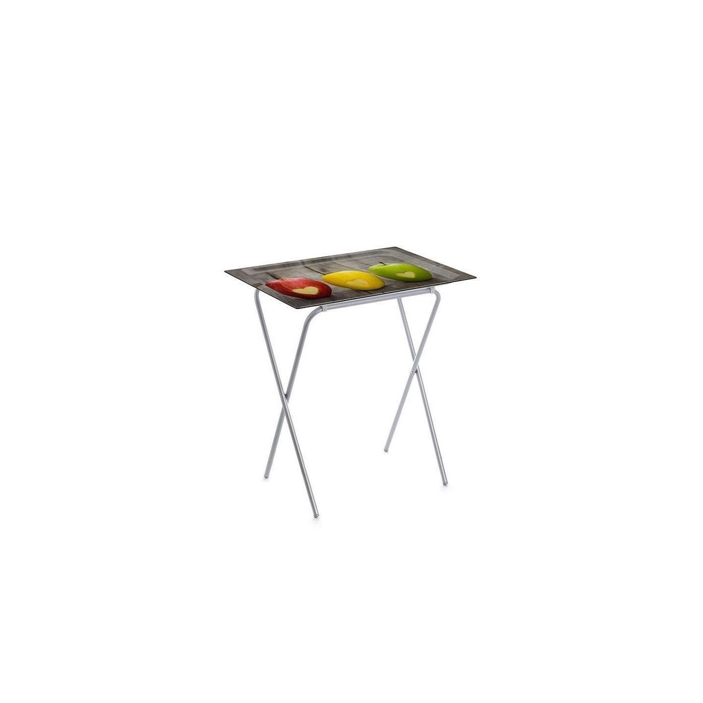 DON HIERRO - Mesa plegable auxiliar ADA con bandeja extraíble para interior y exterior-