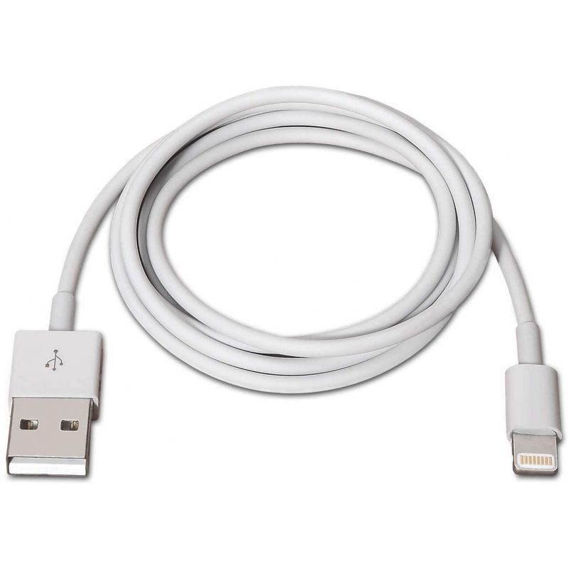 CABLE USB LIGHTNING 2.0 AISENS BLANCO - USB MACHO A LIGHTNING MACHO - 1 METRO - CABLE PARA IPHONE