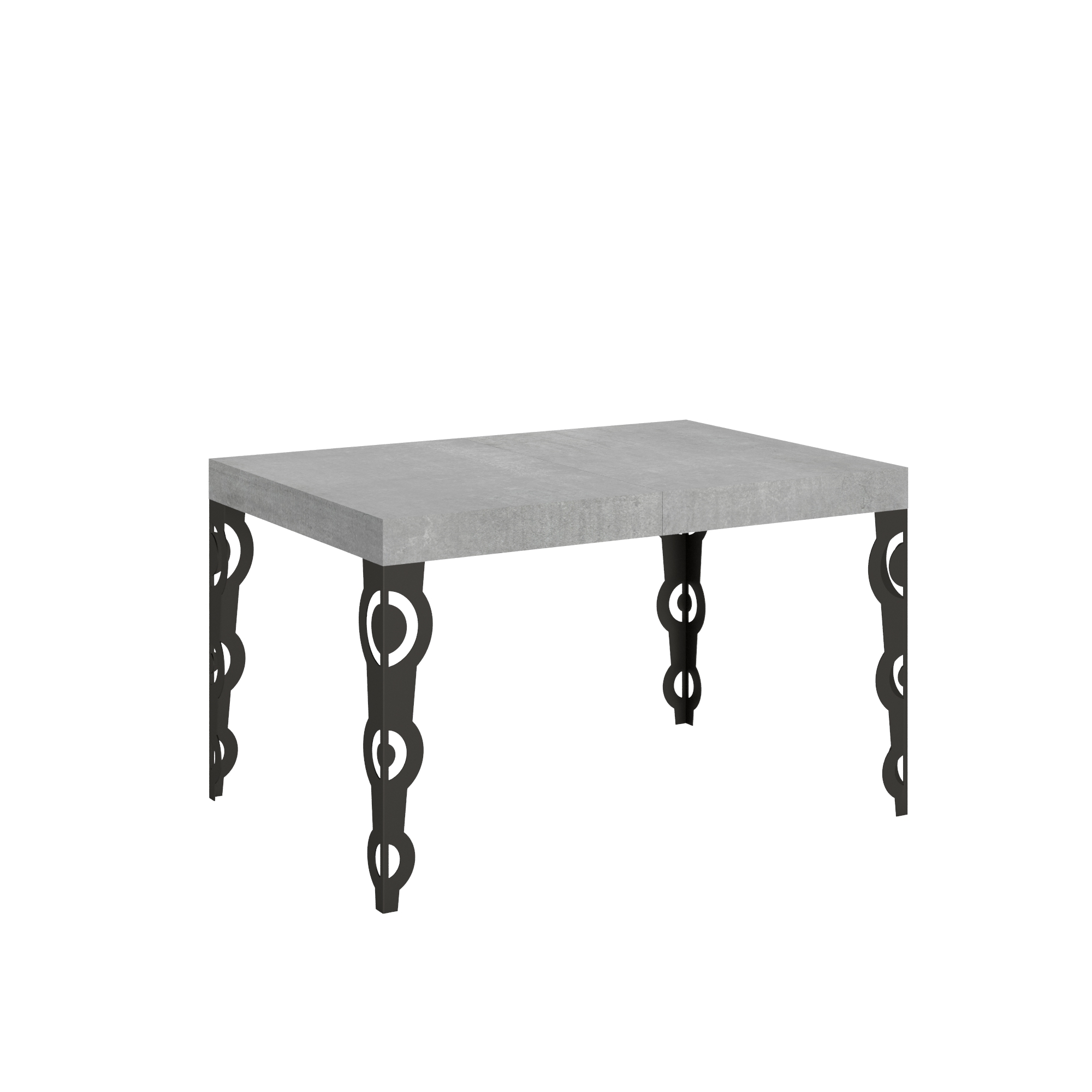 Mesa extensible Karamay 140/224x80cm patas hormigón antracita - Itamoby