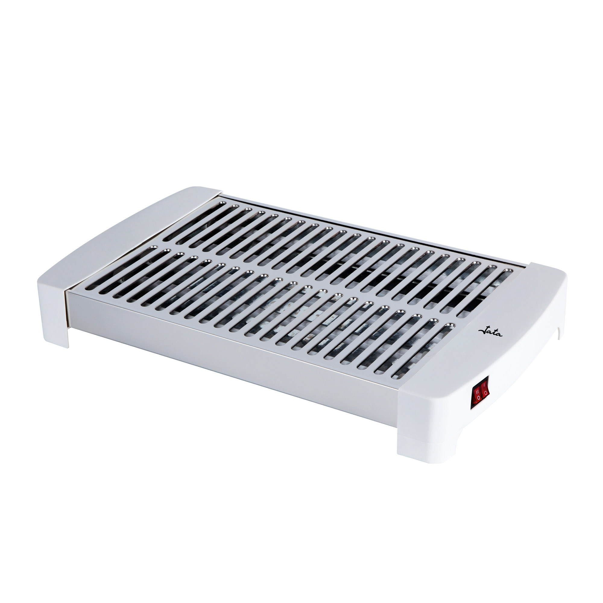 Jata TT5016 - Tostador horizontal XXL (35 x 25 cm) con 5 barras de cuarzo. Mueble y parrilla de acero inoxidable. 3 potencias de calor. Bandeja recogemigas extraíble. 1000 W