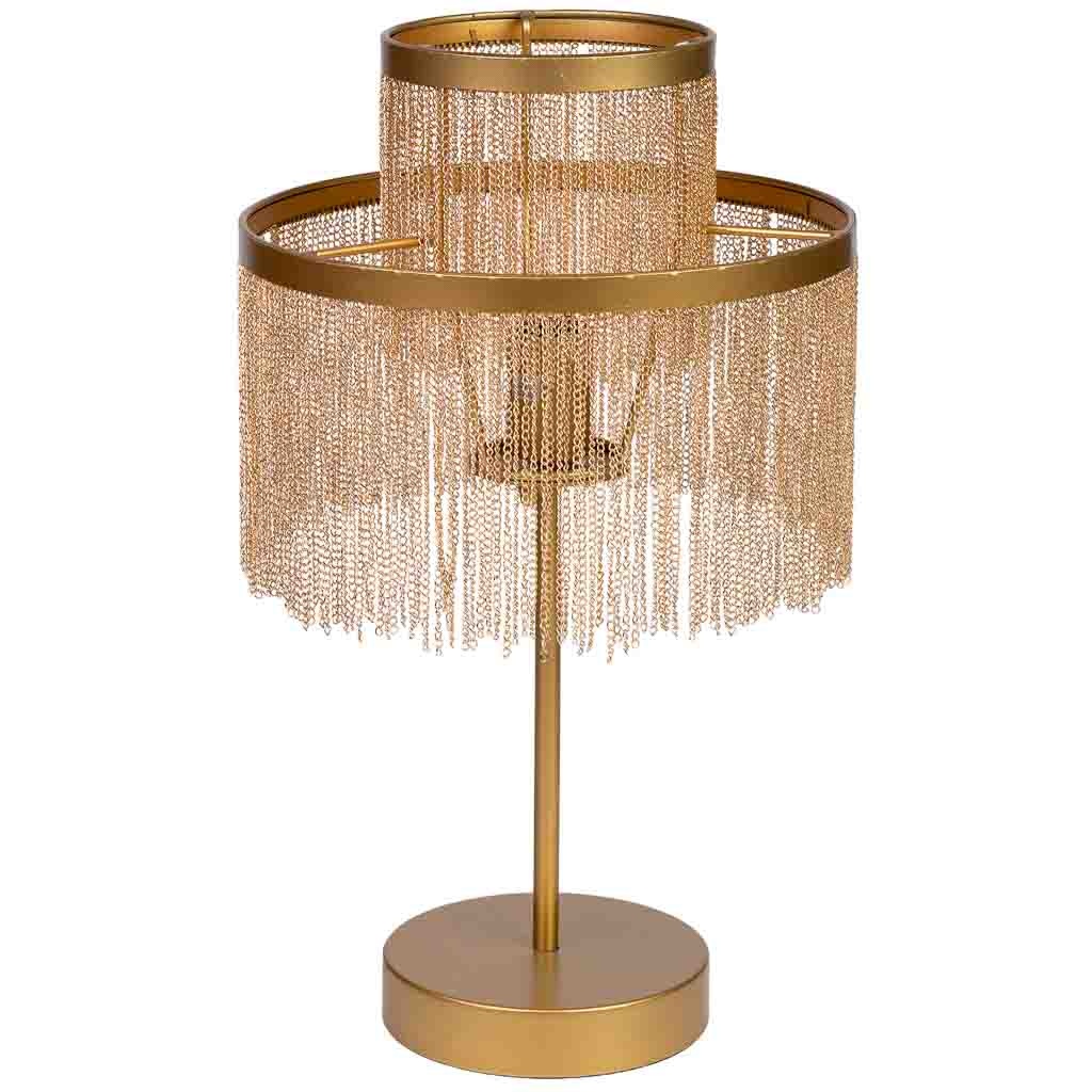 Wonderlust Deco - Lámpara de mesa de metal 30x30x35/50h cm Dorado Dorado 30x30x35/50h cm