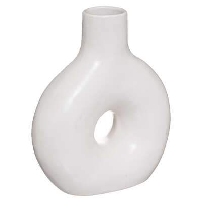 Factory Cuadros Jarrón de Cerámica Circle 17x21cm Blanco - Decorativo