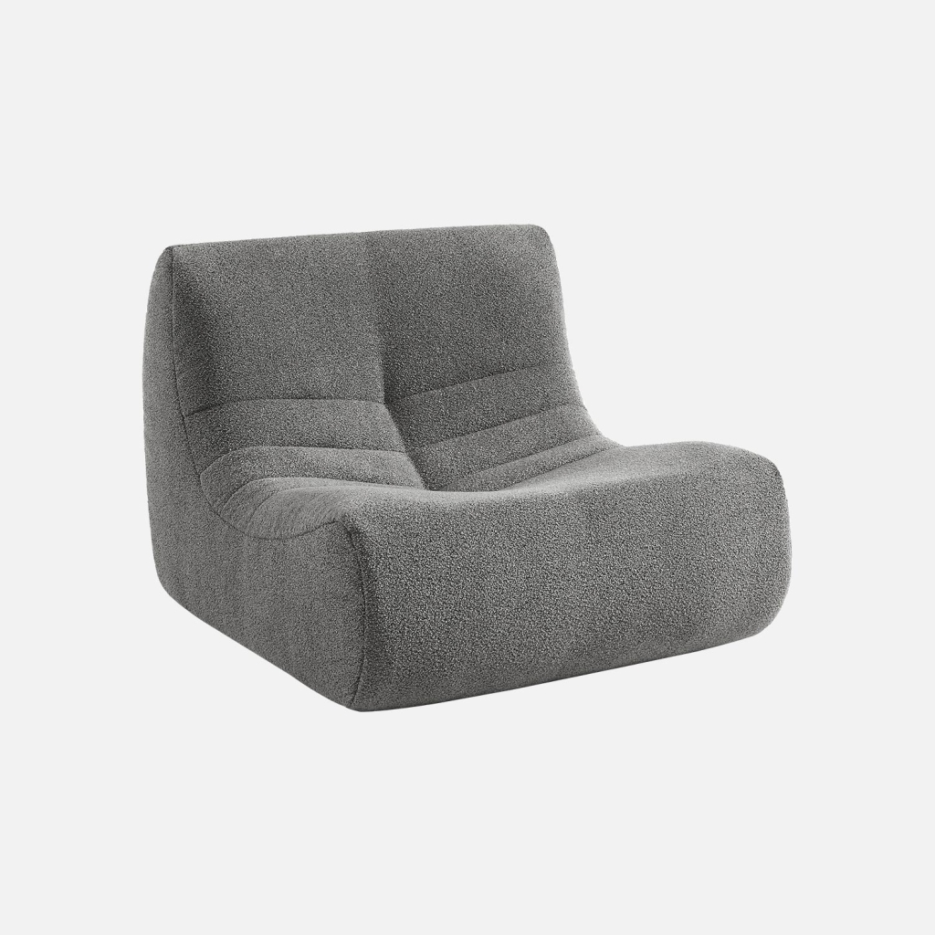 sweeek - Módulo para sofá modular en borreguito texturizado , Sokol borreguito , 91x105x72