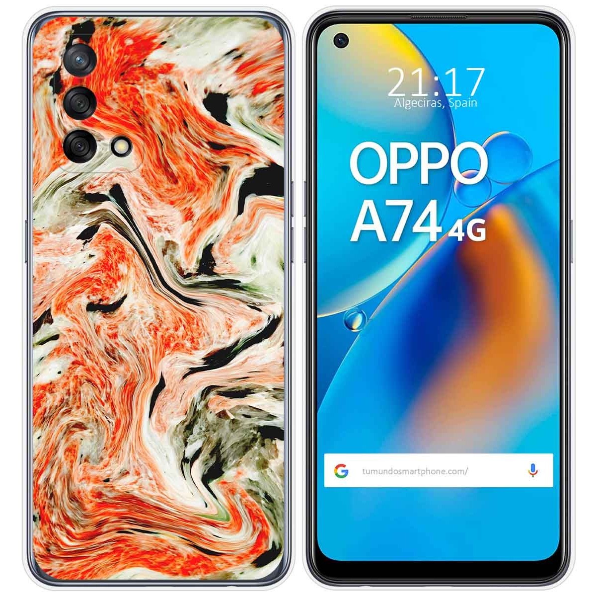 Tumundosmartphone Funda Gel Tpu para Oppo A74 4G diseño Mármol 12 Dibujos
