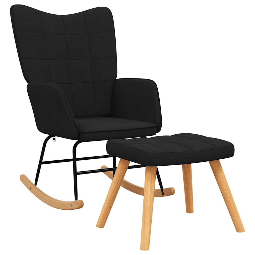 vidaXL Silla mecedora con reposapiés tela Multicolor