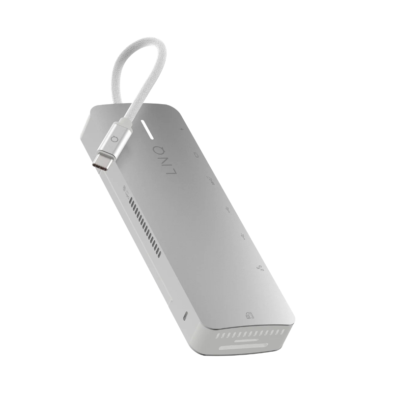 LINQ Connects Pro Studio Hub multipuerto USB-C 9 en 1 – Gabinete de SSD NVMe M.2 de 10Gbps, 4K HDMI, Ethernet, lector de tarjetas UHS-II SD4.0