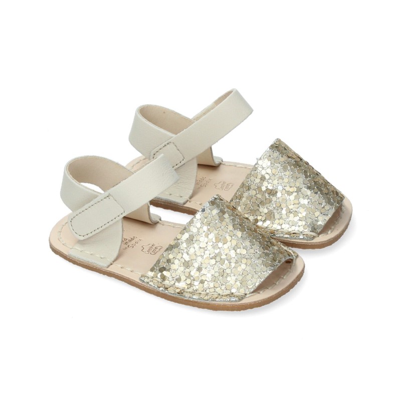 Sandalias planas niña RIA 29870 GOLD MENORQUINA BAREFOOT CORREA GOLD 39007 26V