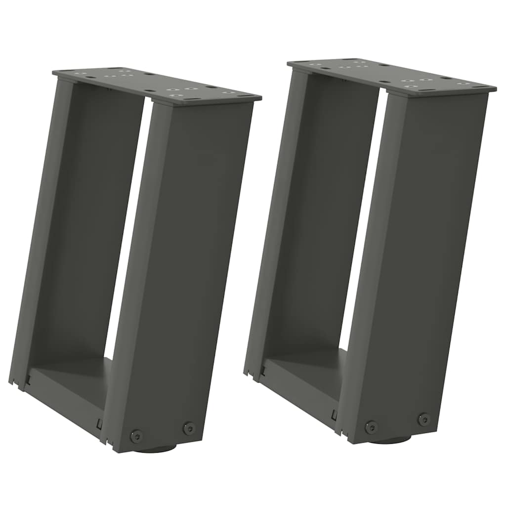 vidaXL Patas para mesa de centro en forma de U (2 unidades) 30 x (30-31) cm, acero