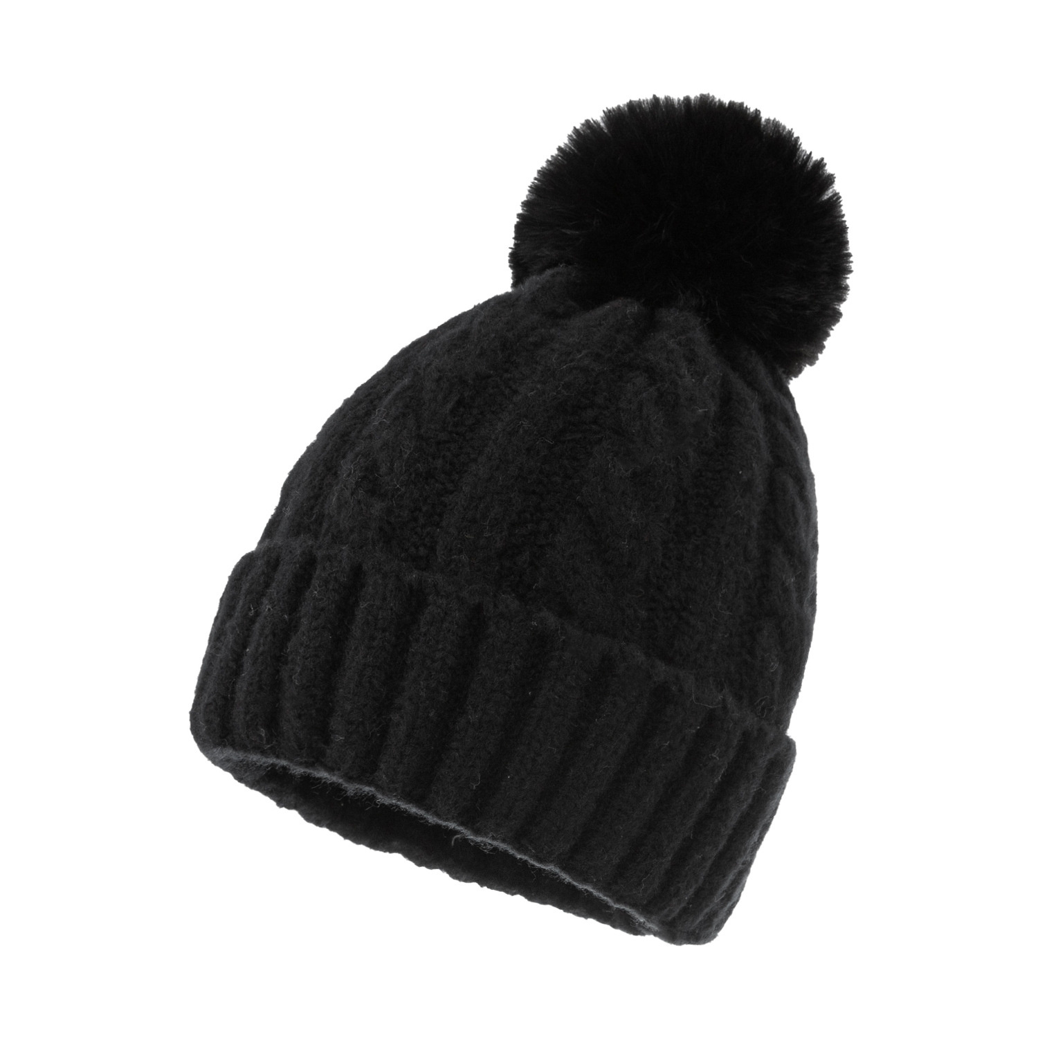 GreatAigoo Gorro de Invierno con Pompón para Mujer, Gorro de Esquí Grueso y Holgado, Efecto Liso