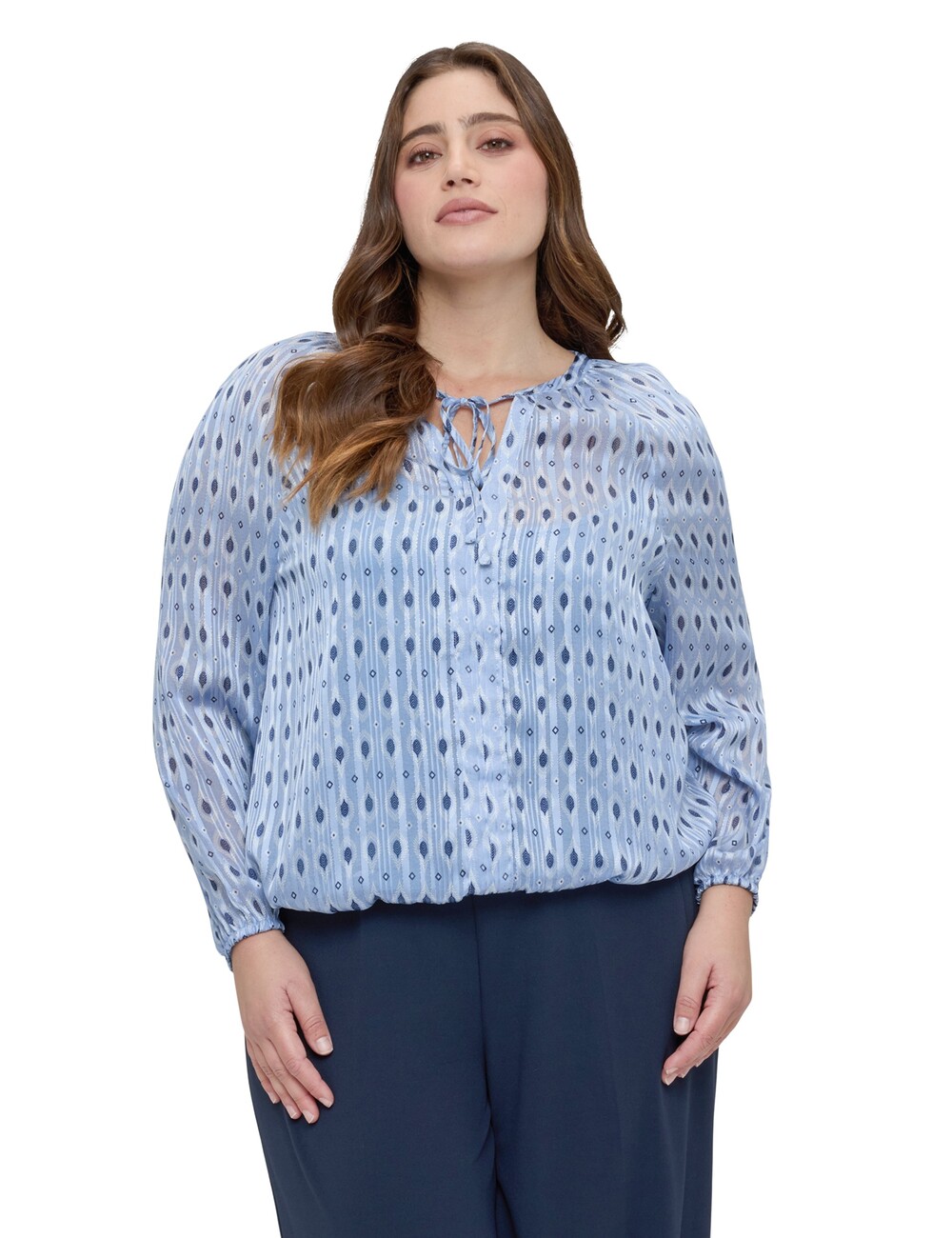 Fiorella Rubino - Blusa en tejido lurex con estampado