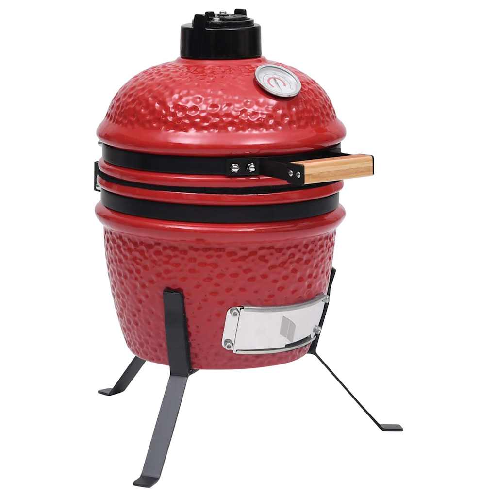 vidaXL Barbacoa 2 en 1 Ahumadora Kamado de Cerámica 56 cm BBQ Parrilla Color Negro,  Rojo,  Verde y mas