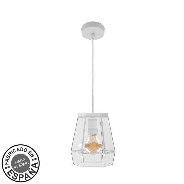 FABRILAMP Lámpara de techo colgante Guia Blanco Regx18x18cm