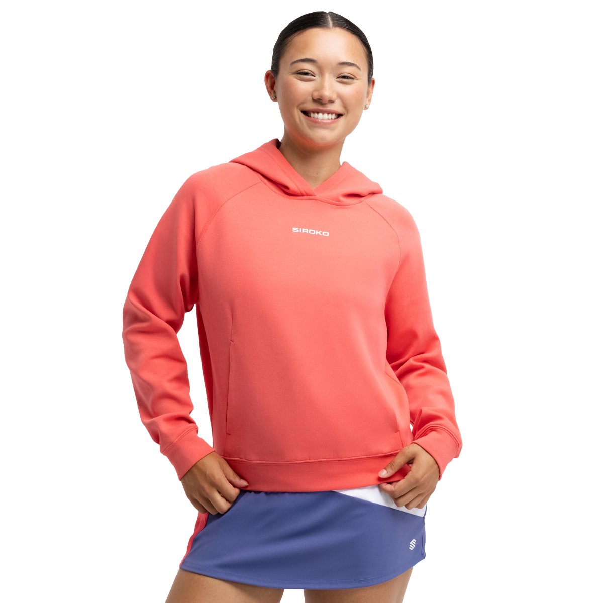 SIROKO - Sudadera con capucha de pádel para mujer Siroko Deuce Coral_
