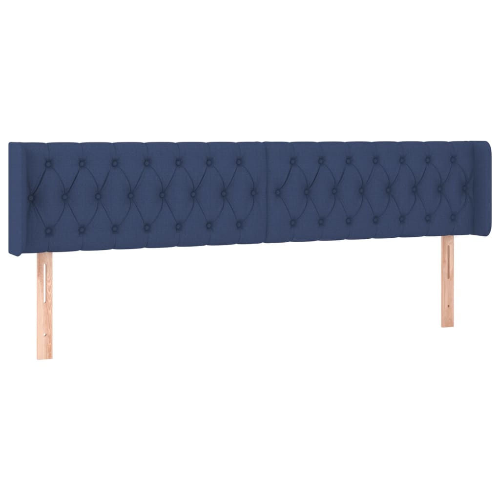 vidaXL Cabecero con LED de tela azul 183x16x78/88 cm