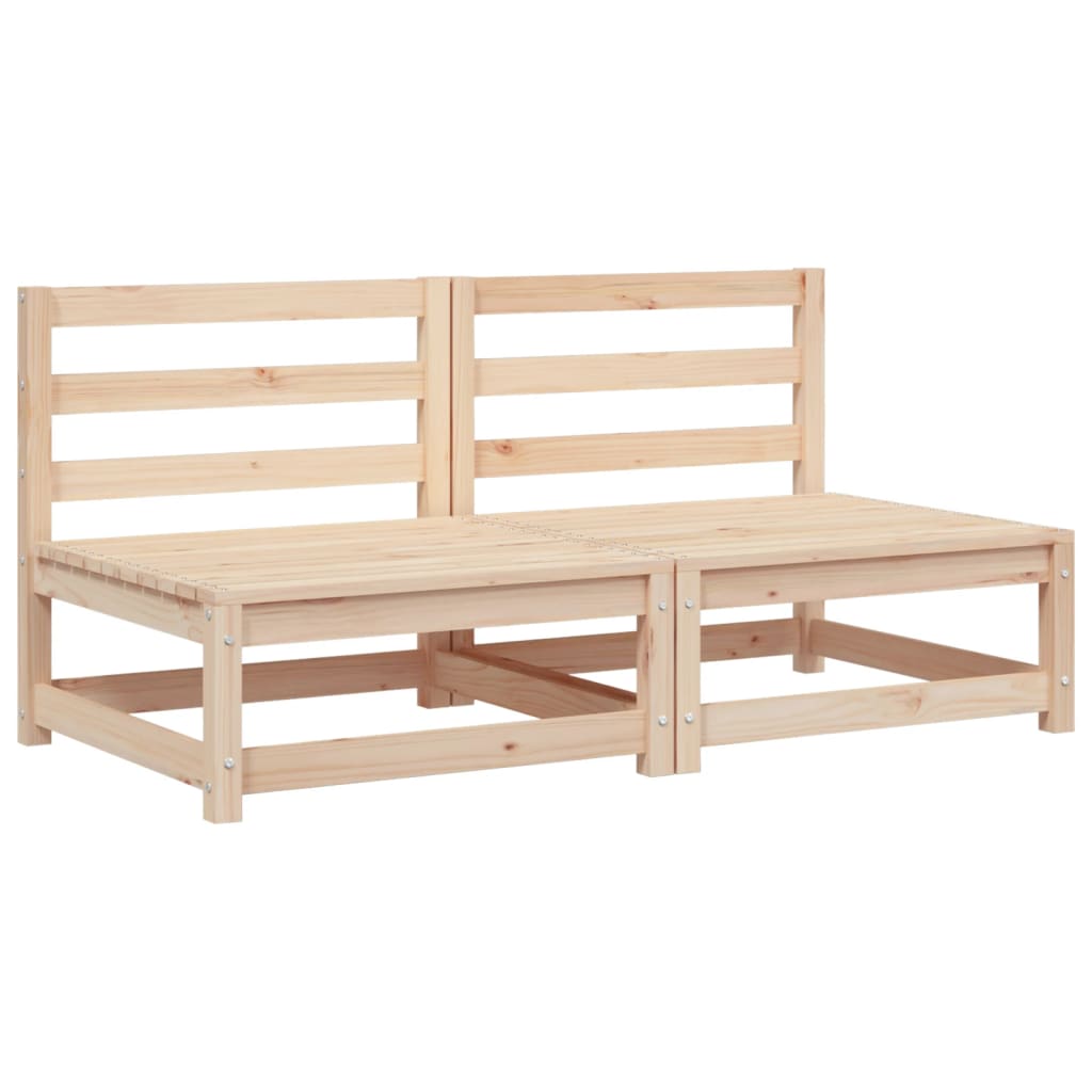 Vidaxl Sofás de Jardín Sin Reposabrazos 2 Uds Madera Pino 70x70x67 Cm Pino Natural, Pino Blanco, Marrón Pino Conjunto Terraza Muebles Jardín Exterior