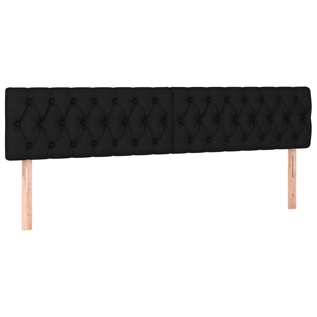 vidaXL Cabecero con LED de tela negro 180x7x78/88 cm