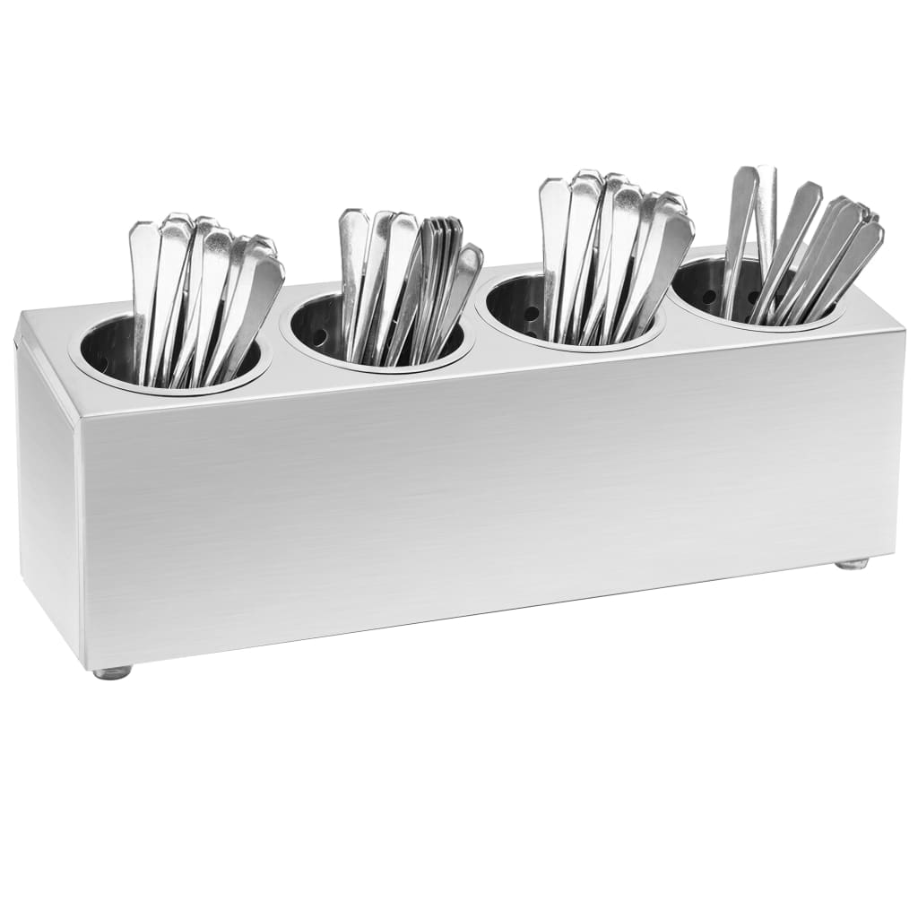 vidaXL Soporte para Cubiertos Acero Inoxidable Taco Dimensiones 26.5x30.5x20 cm (cuadrado),  50.5x15x18 cm (rectangular),  63x15x18 cm (rectangular) y mas