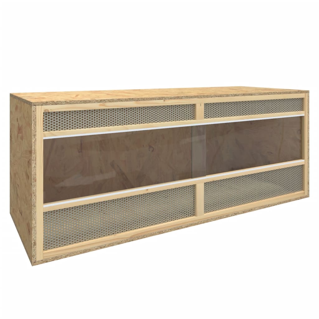 vidaXL Terrario de Madera Contrachapada Casa de Reptiles Comedero Dimensiones 100 x 47 x 47 cm, 120 x 50 x 50 cm, 144 x 46 x 48 cm
