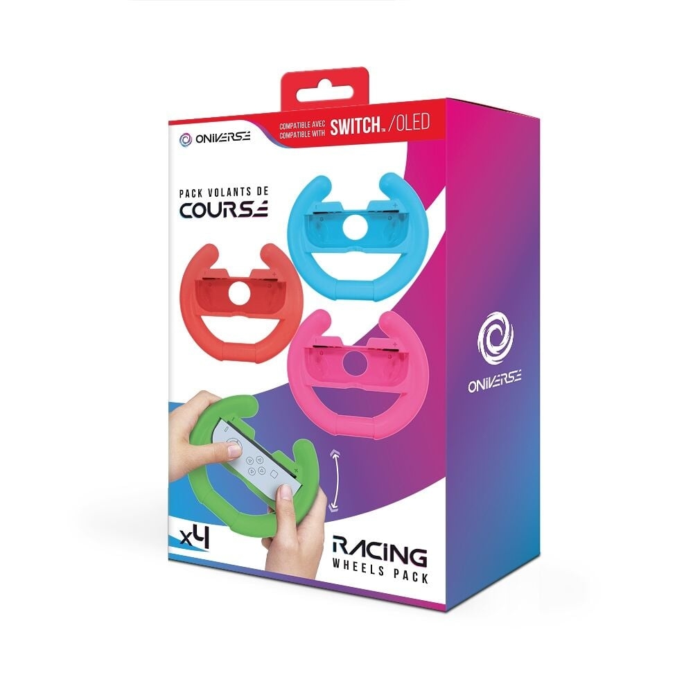 ONIVERSE - Pack of 4 Racing wheel Mando Controller holders - Azul/Rojo/Verde/Pink